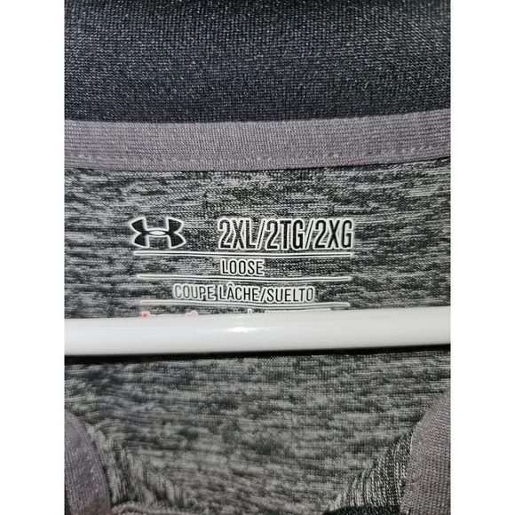 Under Armour Men's 2XL Loose Fit Quarter Zip Long Sleeve Athletic Pullover Gray - Picture 2 of 3